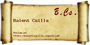 Balent Csilla névjegykártya