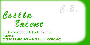 csilla balent business card
